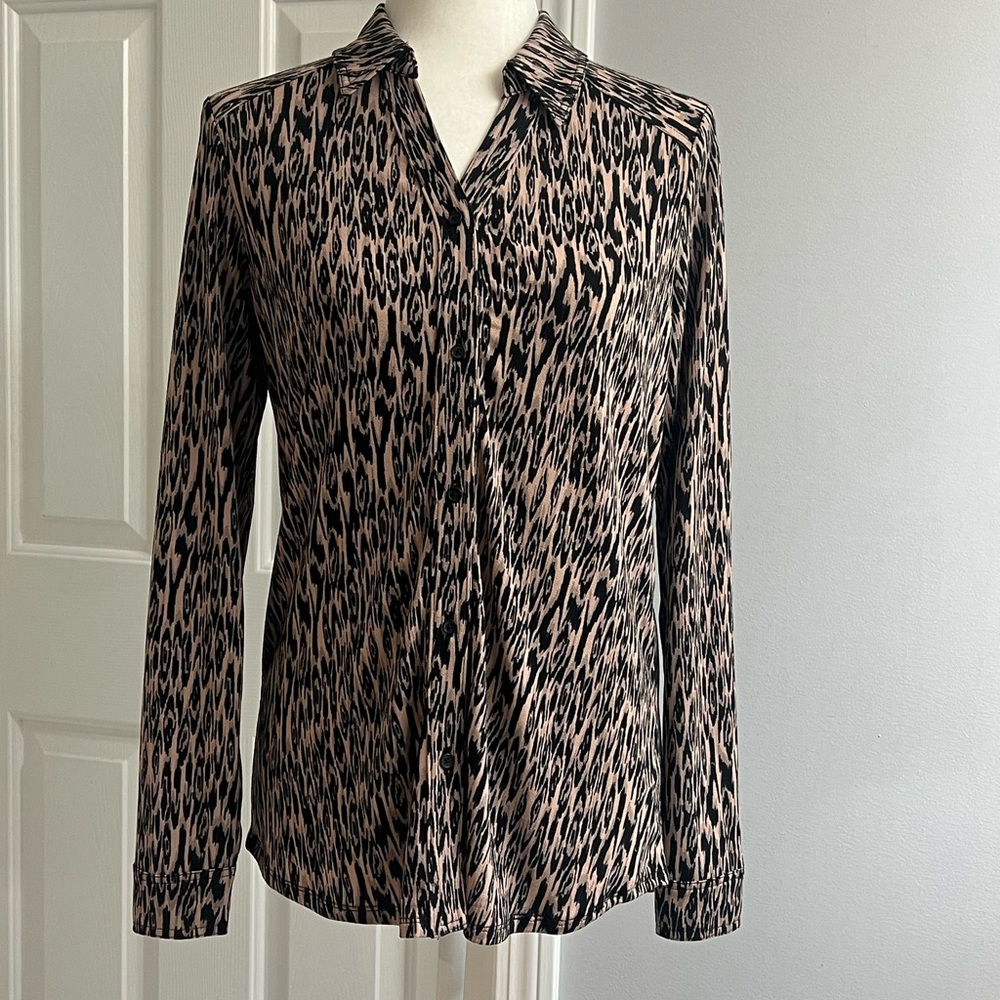 Adrianna Papell Leopard Print Top Size S